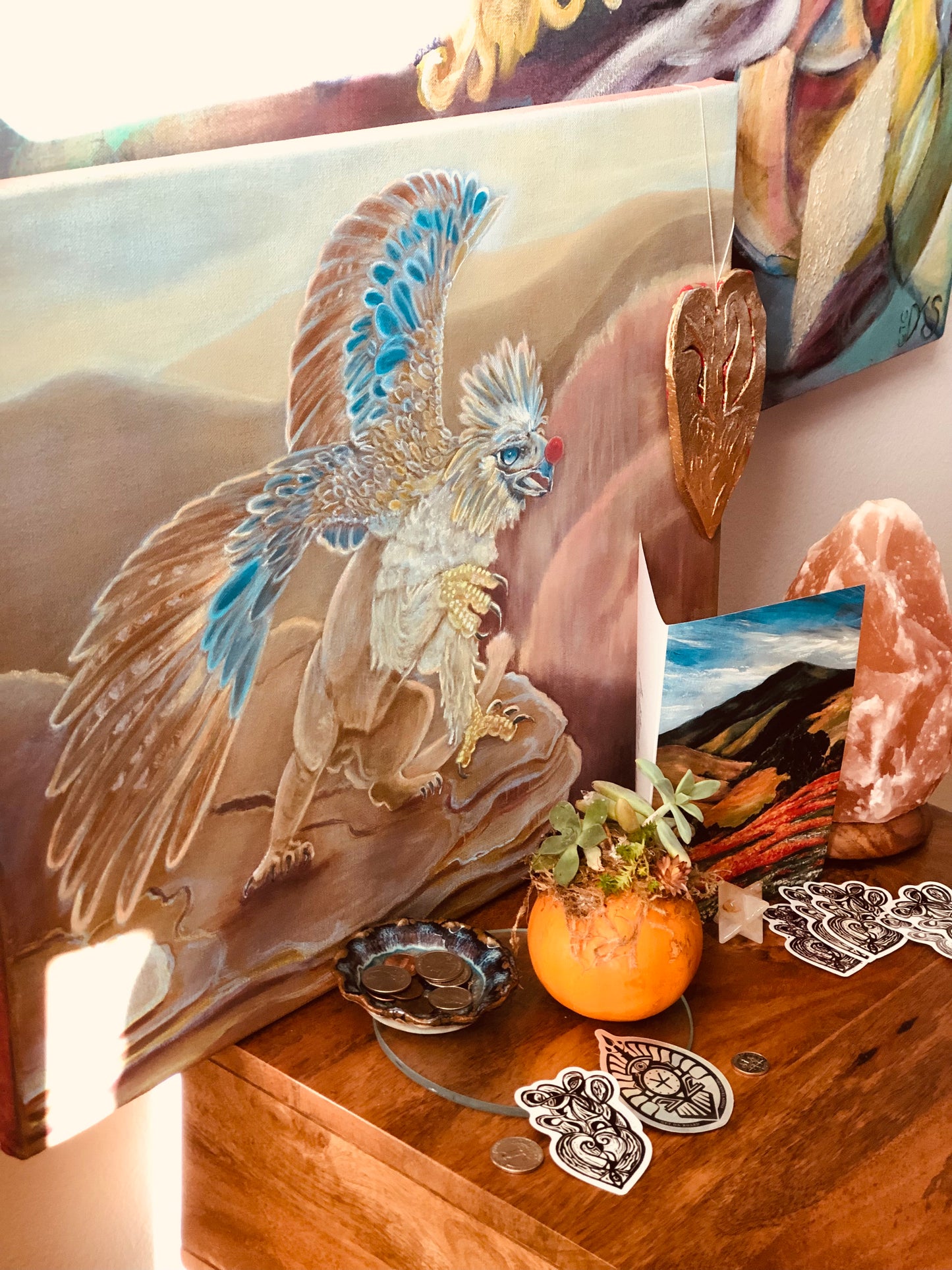 Succulent pumpkins. 3 small white, 5 small orange, and 1 large orange with lights, and one large white available.